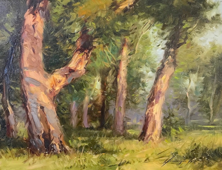 Oak Trees, Original oil Painting, Handmade artwork, One of a Kind                   